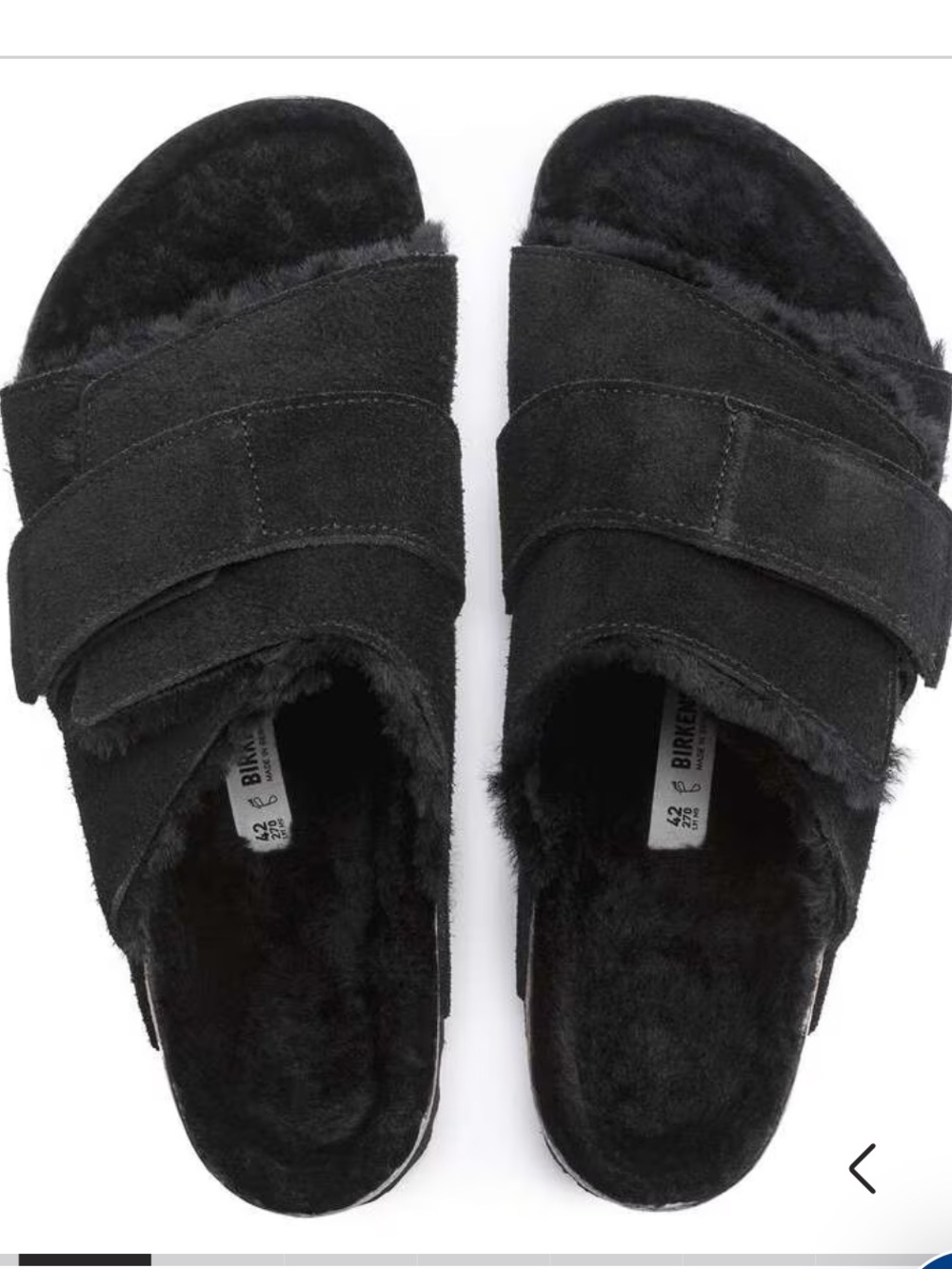 Birkenstock Kyoto Black Shearling Sz 38